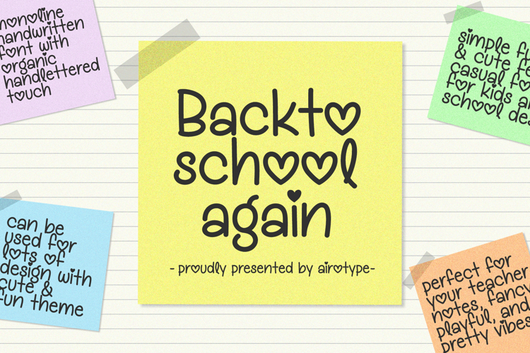 Back to School Again - Handwritten Font
