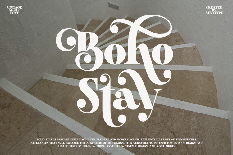 Boho Stay - Pretty Swirl Serif Font