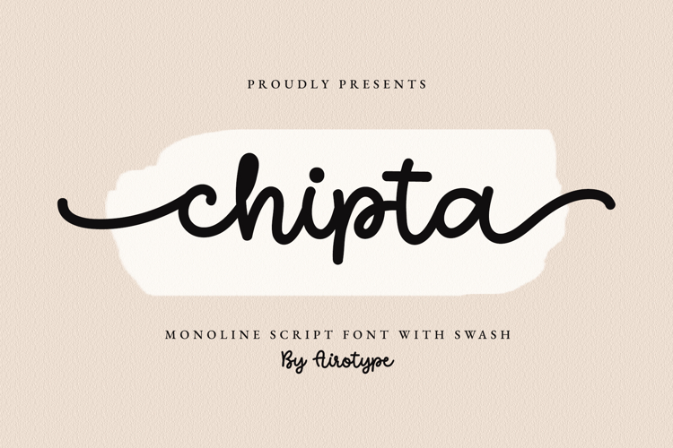 Chipta - Cute Monoline Font with Swash