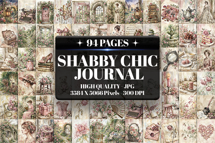 Shabby Chic Journal Digital Paper| Junk Journal Pages