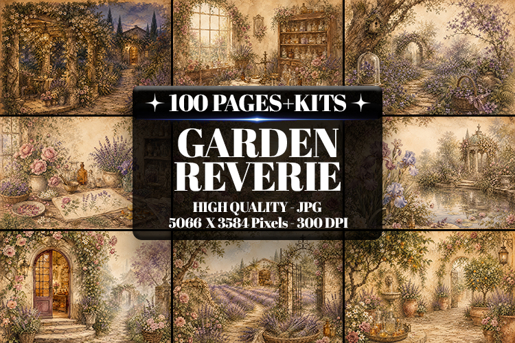 Garden Reverie Digital Paper | Junk Journal Pages