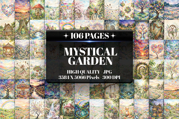 Mystical Garden Digital Paper | Journal JPG
