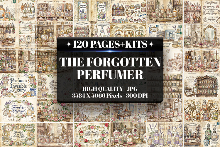 Forgotten Perfumer Digital Paper | Junk Journal Pages