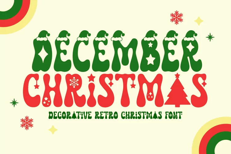 December Christmas Font - Decorative Retro Vintage