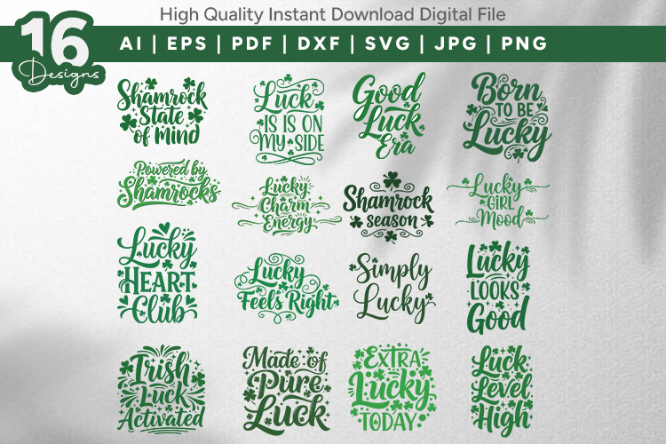 Lucky Shamrock Quotes SVG Bundle