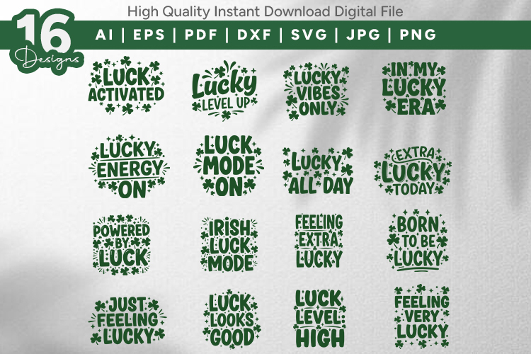 Lucky Vibes SVG Bundle 16 Designs