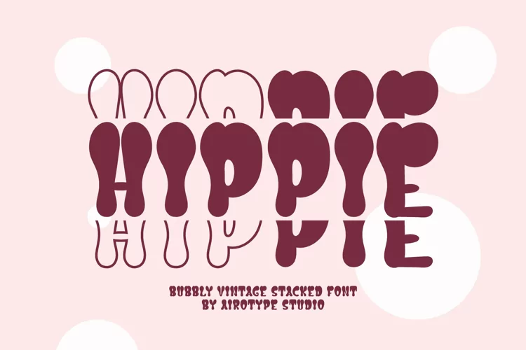 Hippie - Retro Stacked Font with Vintage Style