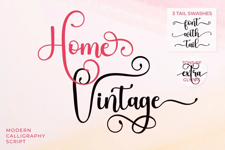 Home Vintage - Font with Tail Swash and Swirly Glyphs