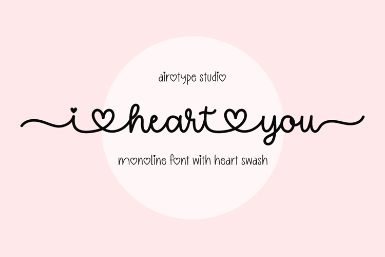 I Heart You - Monoline Heart Swash Font