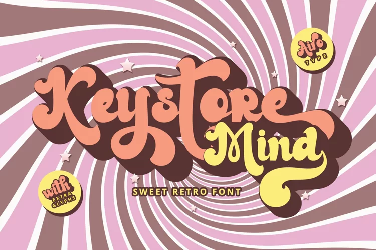 Keystore Mind - Sweet Bold Vintage Retro Font Script