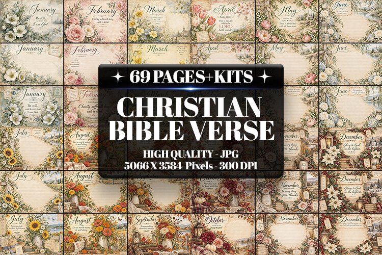 Christian Bible Verses Junk Journal Kit| Junk Journal example image 1