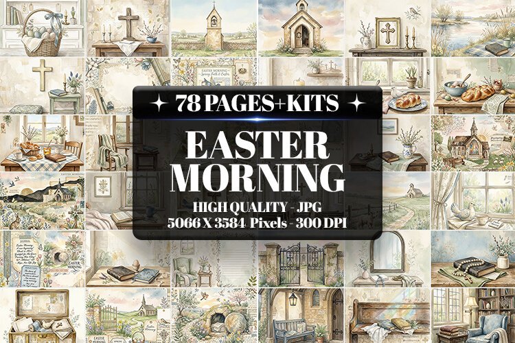 Easter Morning Junk Journal Digital Kit| Junk Journal example image 1