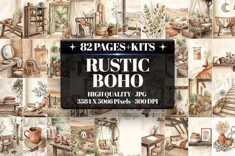 Rustic Boho Junk Journal Digital Kit| Junk Journal example image 1