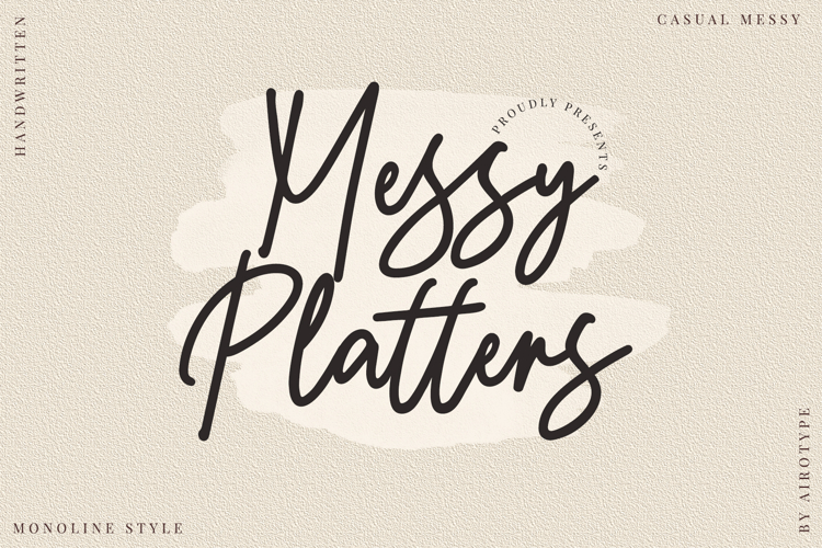 Messy Platters - Monoline Casual Font