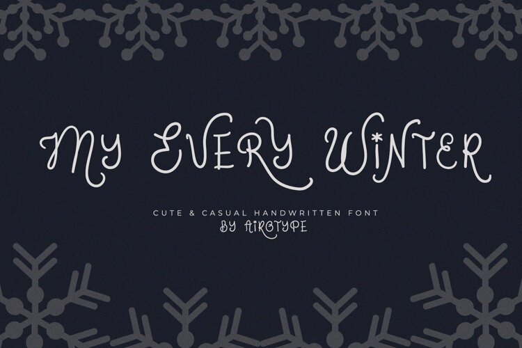 My Every Winter All Caps Handdrawn Font example image 1