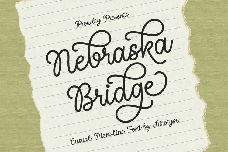 Nebraska Bridge - Monoline Cursive Font