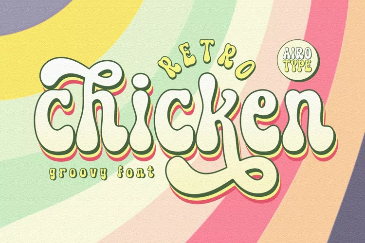 Retro Chicken - Cute Vintage Groovy Font