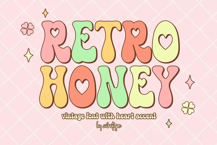Retro Honey - Vintage Heart Font for Valentines Day