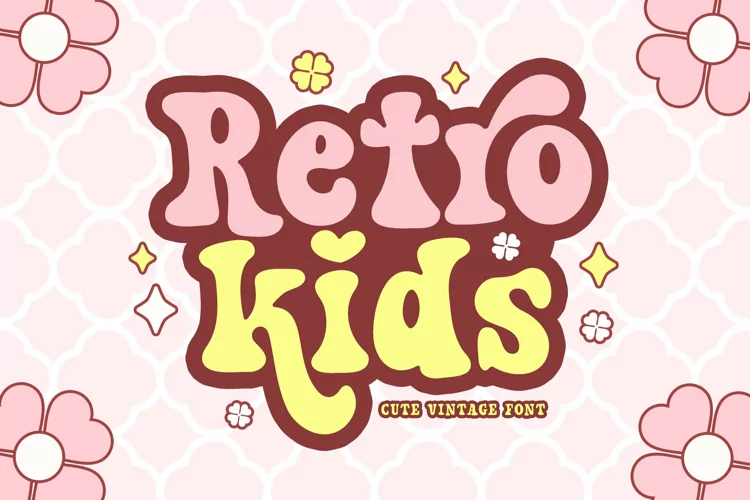 Retro Kids - Cute Vintage Groovy Font