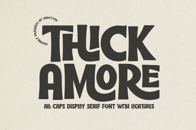 Thick Amore - All Caps Ligature Serif Font