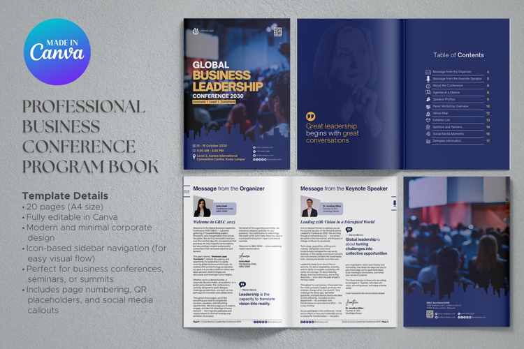 Professional Business Conference Program Book Template