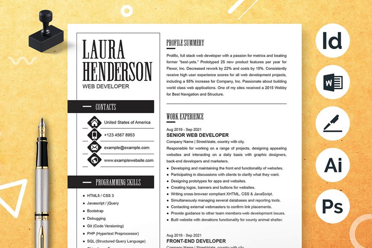 Professional Resume Template Image 16