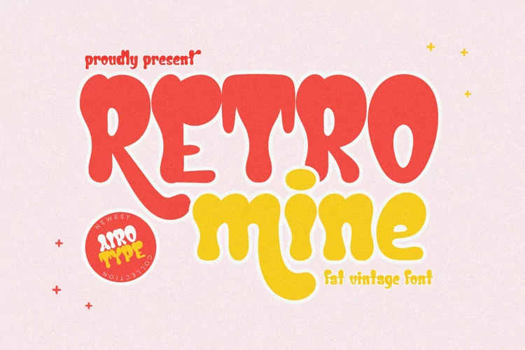 Retro Mine - Modern Groovy Vintage Font