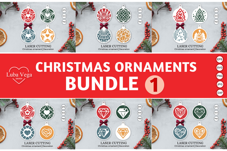Bundle laser Cut Christmas SVG / Bundle christmas ornaments