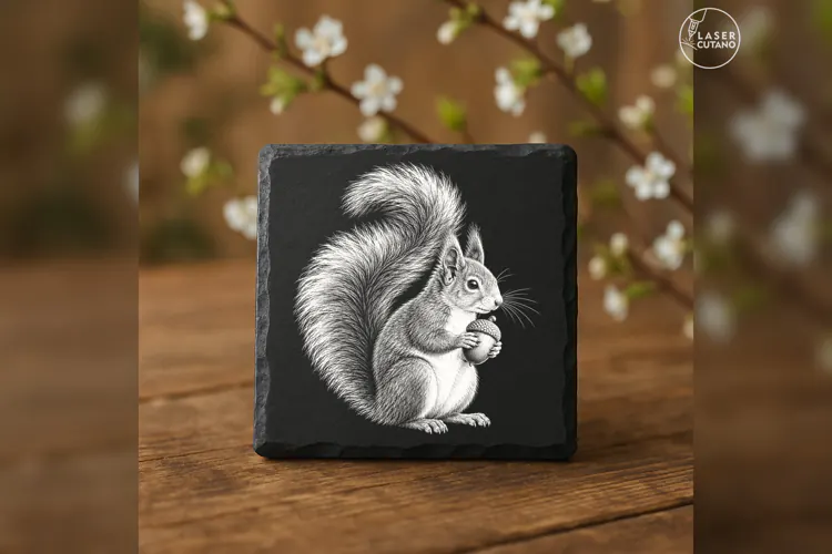 The Acorn Keeper Woodland Animal Laser Engraving PNG