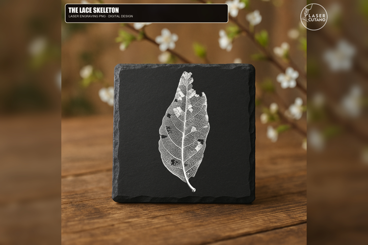 Skeleton Leaf Laser Engraving PNG