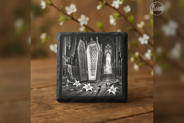 The Velvet Farewell Gothic Halloween Laser Engraving PNG