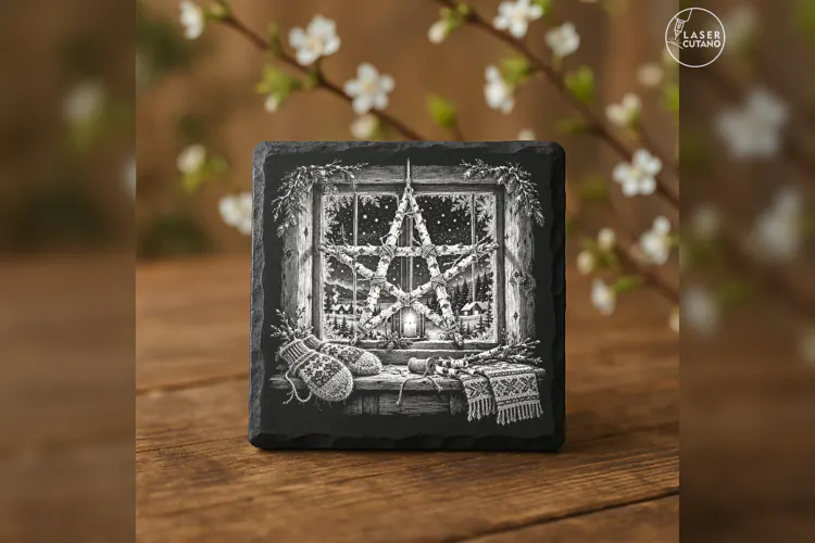 The Window Star of Twigs Christmas Laser Engraving PNG