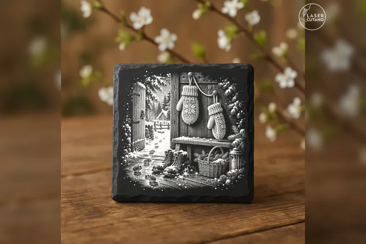 Mittenline Morning Winter Christmas Laser Engraving PNG