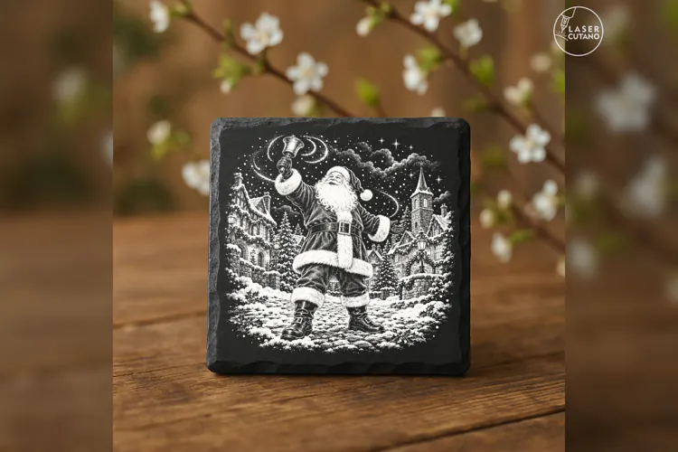 Bell of Midnight Santa Christmas Laser Engraving PNG