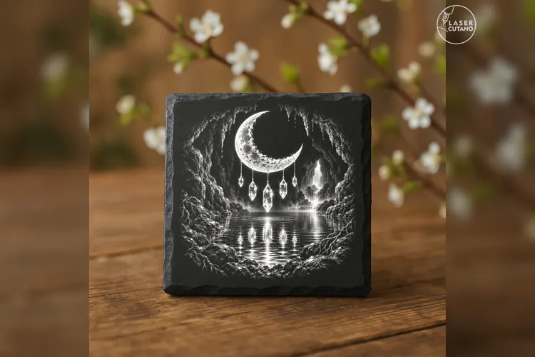The Crystal Moonfall Gothic Celestial Laser Engraving PNG