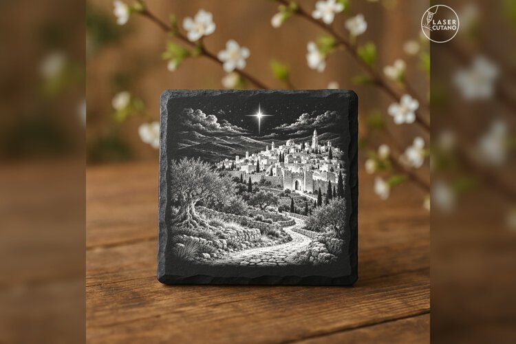 Bethlehem Guiding Star Laser Engraving PNG example image 1