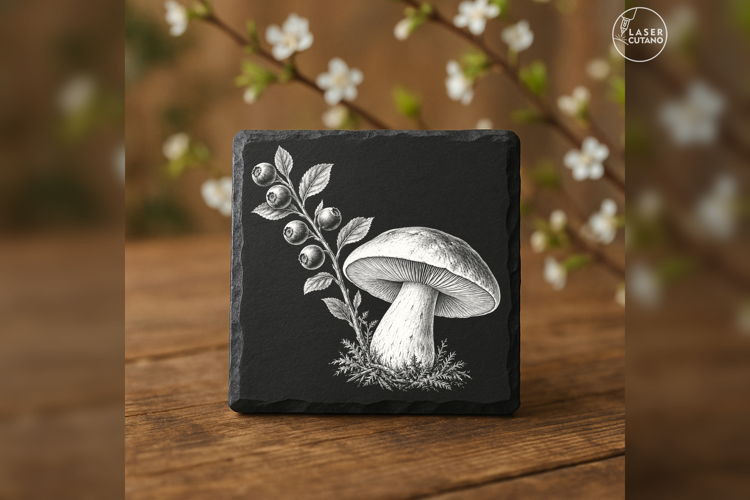The Bilberry Companion Woodland Laser Engraving PNG