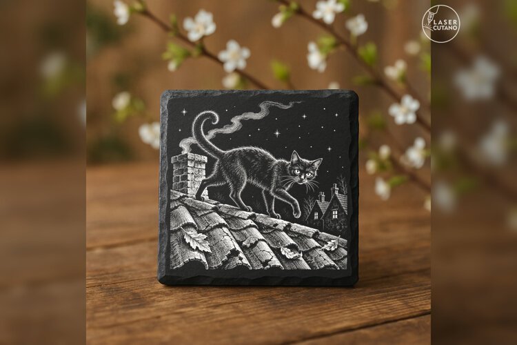 The Chimney Prowler Vintage Halloween Laser Engraving PNG example image 1