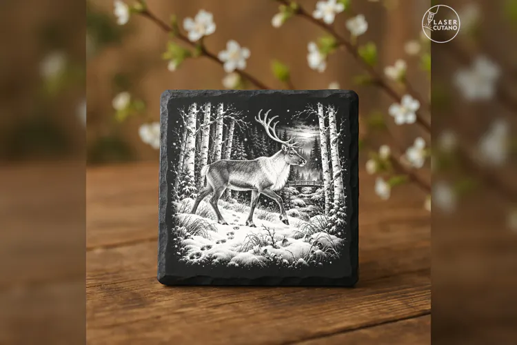 Birchpath Wanderer Reindeer Forest Christmas Laser PNG