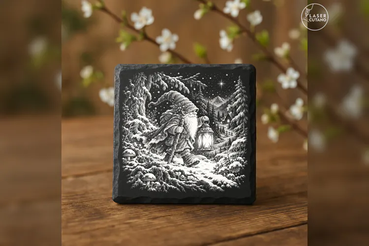 Lantern Keeper Forest Path Christmas Laser Engraving PNG