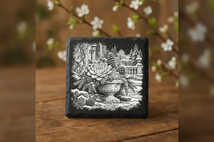 The Succulent Pinecone Urn Laser Engraving PNG