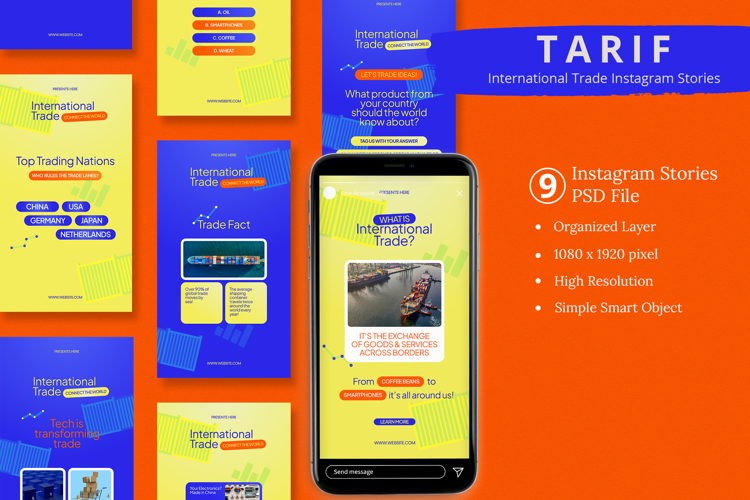 Tarif - International Trade Instagram Story & Canva Template