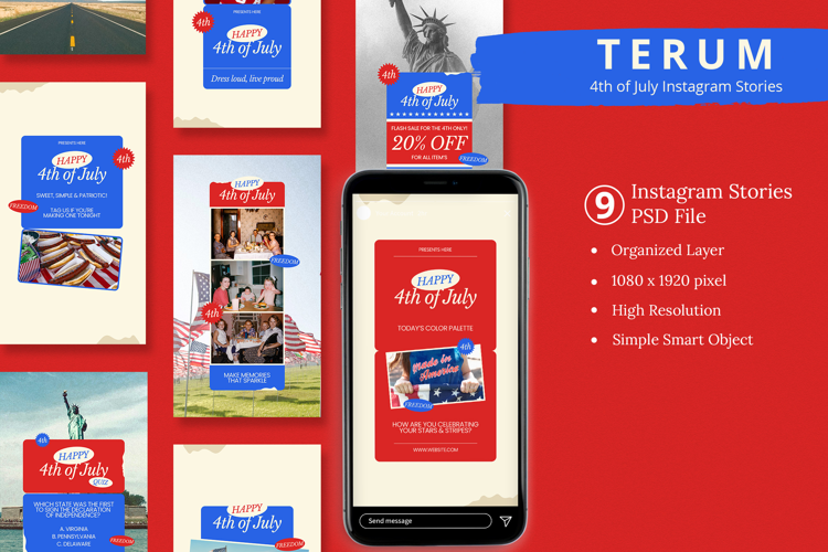 Terum - 4th of July Instagram Story & Canva Template