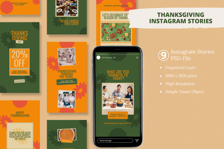 Thanksgiving Instagram story Canva Template