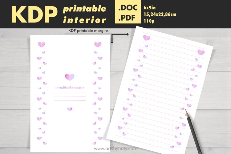 Valentines Day KDP Notebook Interior example image 1