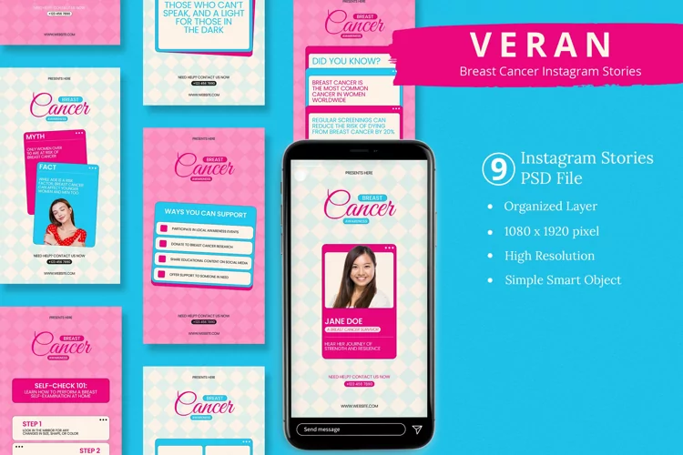 Veran - Breast Cancer Awareness Instagram Story & Canva Temp
