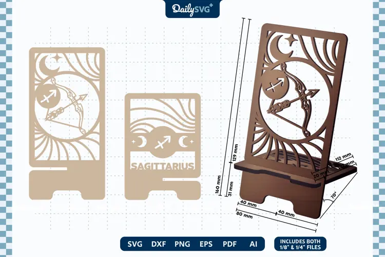 Zodiac Phone Holder SVG | Sagittarius Laser Cut Stand