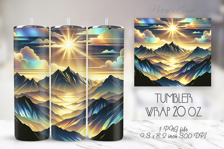 Magical Mountains straight skinny tumbler sublimation wrap