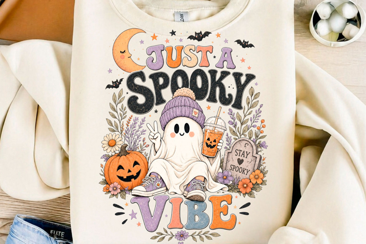 Just a Spooky Vibe Ghost PNG