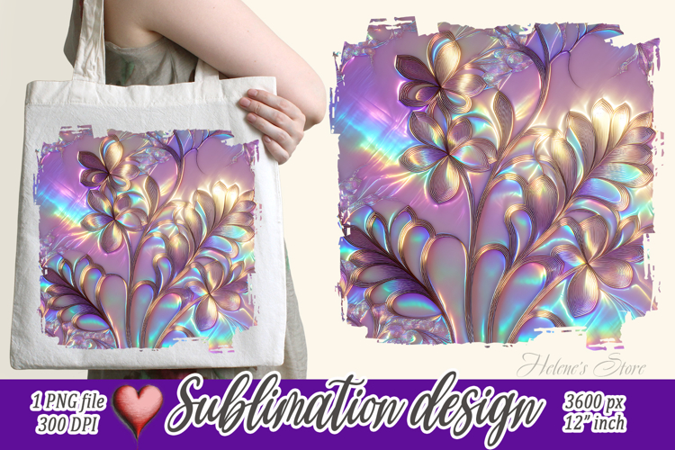 3d Pastel floral pattern |Cute purple sublimation design png